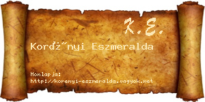 Korényi Eszmeralda névjegykártya
